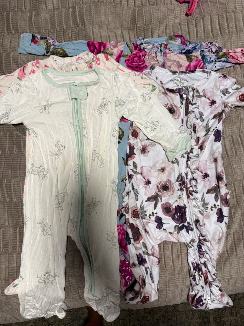 Bamboo Baby Girls' One-Piece Sleepers - Pack of 4 - Posh Peanut, Caden Lane
